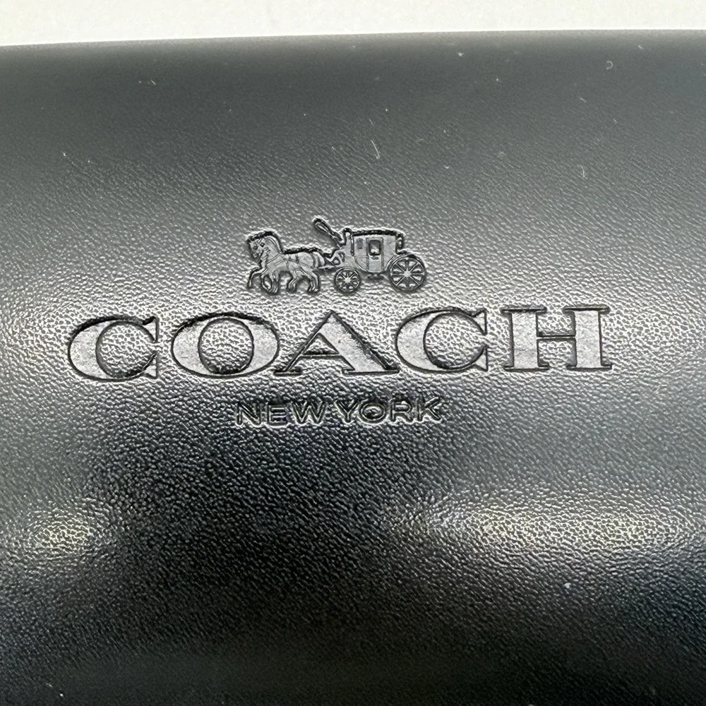 Coach New York Leather Sunglasses Glasses Hard Shell Clamshell Case in Black